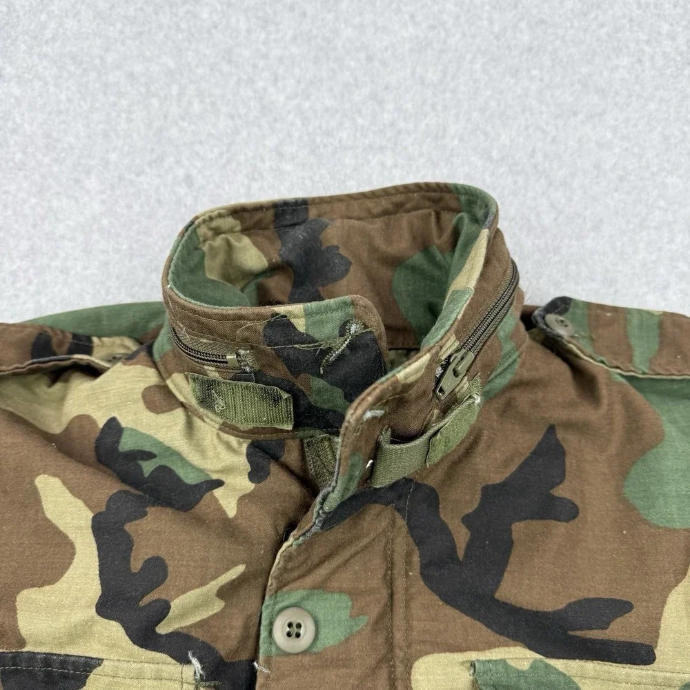 Alpha Industries Military Jacket Mens Small Woodland Camo M65 Field US Army 80s‎